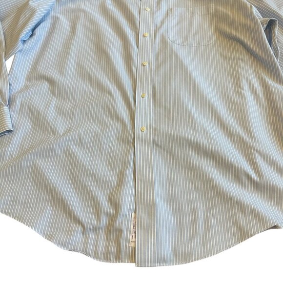 Brooks Brothers Classic Blue White Stripe Button-Down Dress Shirt Size 17.5 36 - Picture 4 of 12